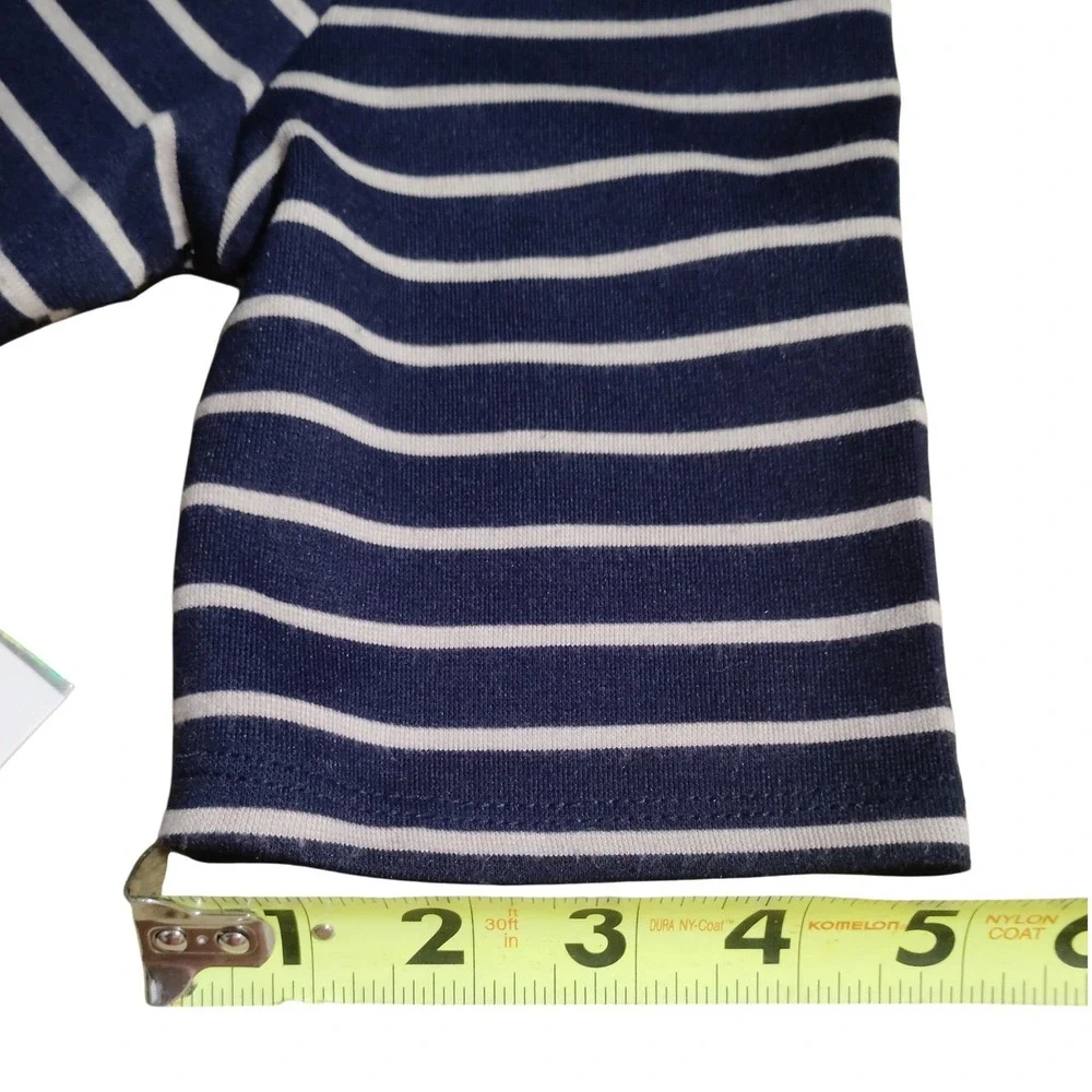 IRIS Navy White Striped Asymmetrical Hem Short Sleeve T-Shirt Dress Size XL - Picture 9 of 10